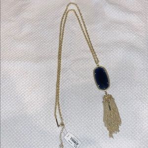 Navy Kendra Scott long dangle necklace